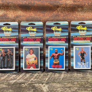 Choice of Wrestling Cards Packs of 25 Cards Demolition, Roddy Piper, Hulk Hogan, Mr Perfect 1989 Classic Cards Vintage WWF WWE