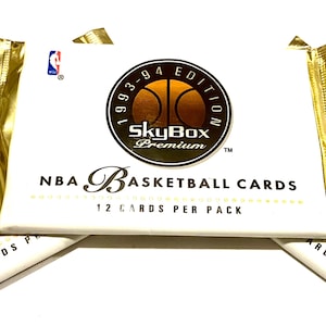 Vintage Basketball Cards Skybox Premium 1993 1994 Series 1 NBA Sky Box Unopened Pack of Trading Cards 90s Foil Pack 1990s