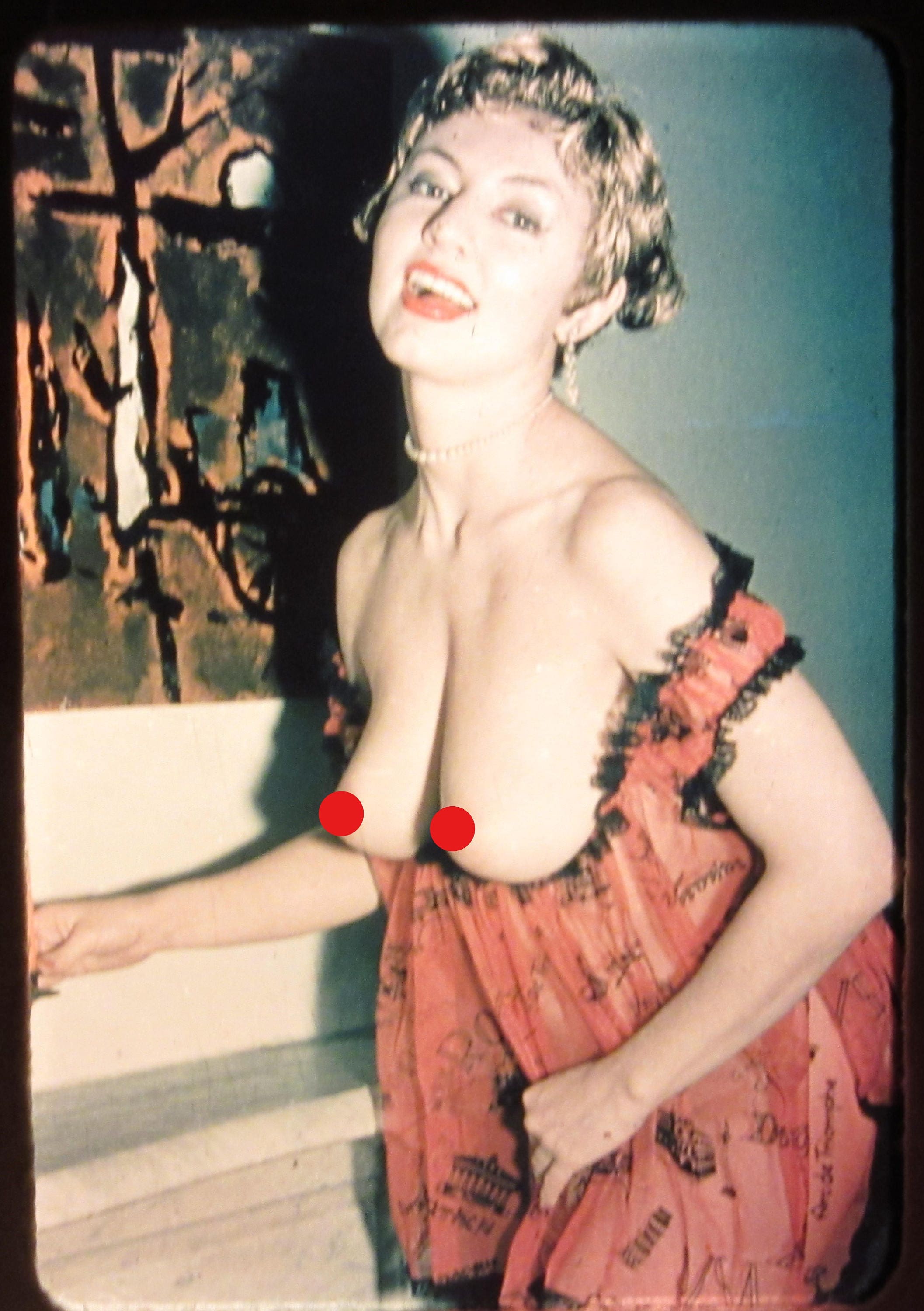 Original Nude Photo Slide Vintage Risque 1950s Color Nude