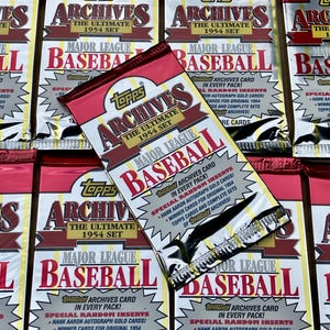 Vintage Baseball Cards Unopened Topps Major League Archives 1954 Set MLB Pack Of Cards Topps Never Opened Cards 1996 Foil Pack 1990s