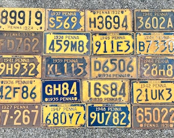 Pennsylvania License Plate 1924, 1937, 1932, 1946, 1933