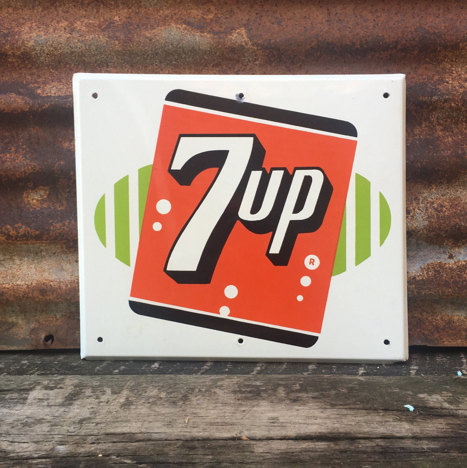 Rare Original 7up Porcelain Sign Vintage 1950s Era Store 12x14 Etsy