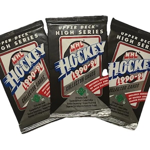 Vintage Hockey Cards Upper Deck 1990 1991 Season High Series NHL  12 Cards per Pack