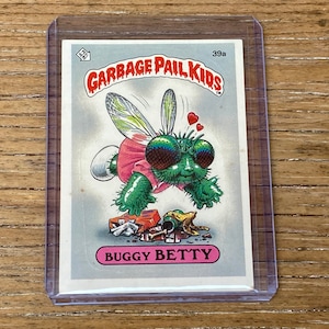 Garbage Pail Kids Card Bugged Betty 39a Vintage Original Series 1 Card Vintage GPK Sticker Cards Topps 1st Series Trading Card 1985 A