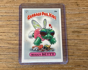 Garbage Pail Kids Card Bugged Betty 39a Vintage Original Series 1 Card Vintage GPK Sticker Cards Topps 1st Series Trading Card 1985 A