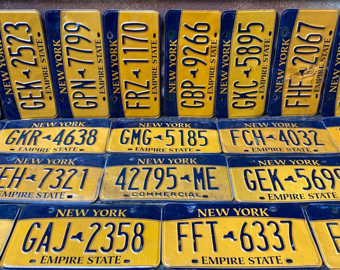 Authentic Choice of New York License Plate Vintage License Plate the Empire State Black & Gold