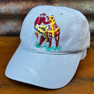 Authentic Vintage Hat Horse Riding Rodeo Cowboy or Rancher Advertising Cap 1980s Adjustable Strap Back Trucker Hat