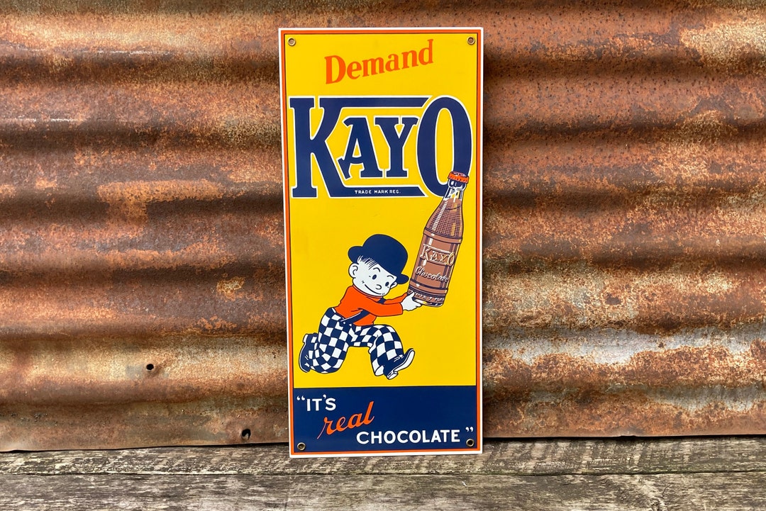 USA 看板　アンティーク KAYOチョコレート Amazon.com: Victory Vintage Signs Kayo Chocolate Flavor