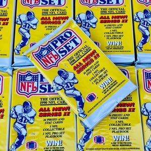 Authentic Vintage Football Card Packs Pro Set 1990 NFL Unopened Pack of Cards 90s Pack 1990s Nostalgic National Football League Series 2