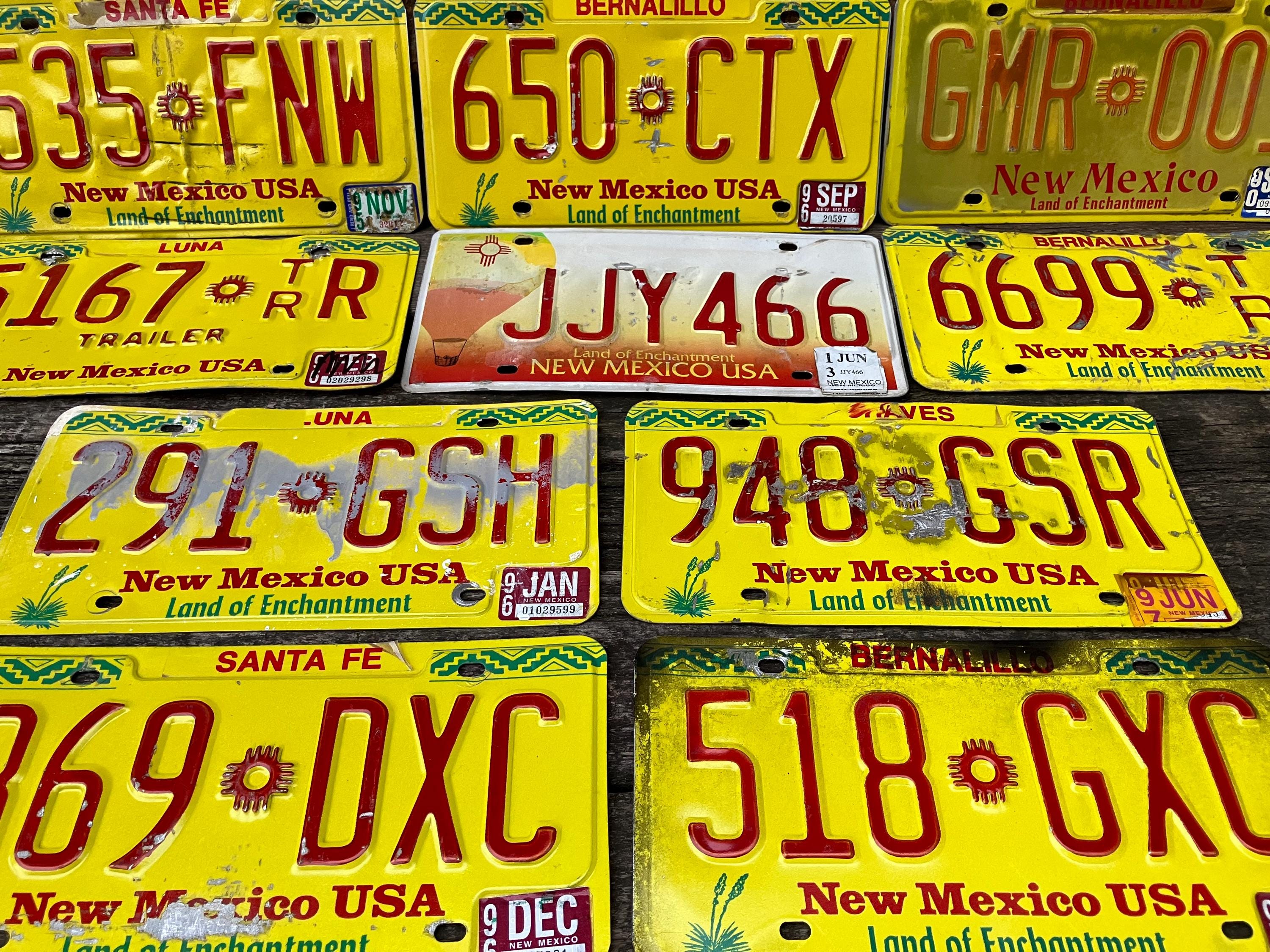 【★値下げ！3枚セット／額縁付】Yellow Korner x New York Choice of License Plate New Mexico License Plates Number Tag Metal