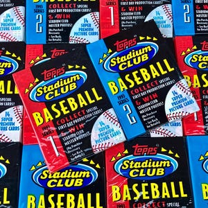 Vintage Baseball Cards Unopened Topps Stadium Club 1993 Series 1 or Series 2 MLB Topps UnOpened Packs of Cards 90s Wax Pack 1990s Nostalgic