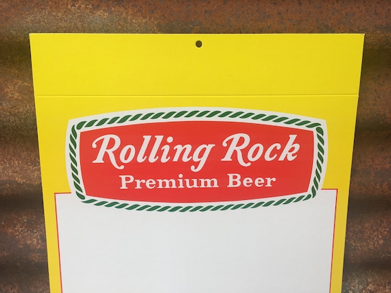 Rolling Rock Beer Cardboard Sign 11x17 Inch Vintage Latrobe