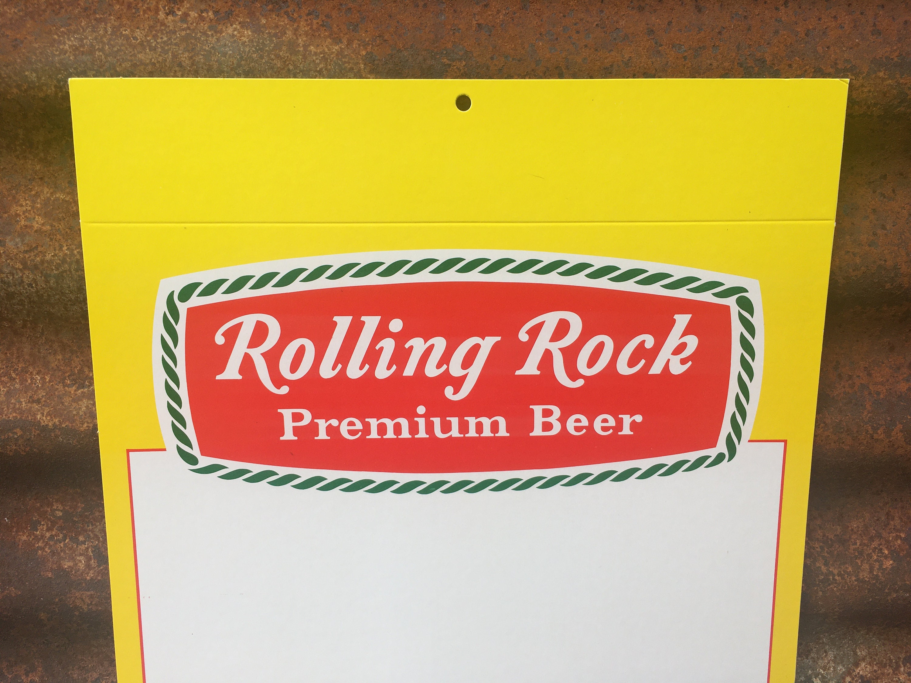 Rolling Rock Beer Cardboard Sign 11x17 Inch Vintage Latrobe