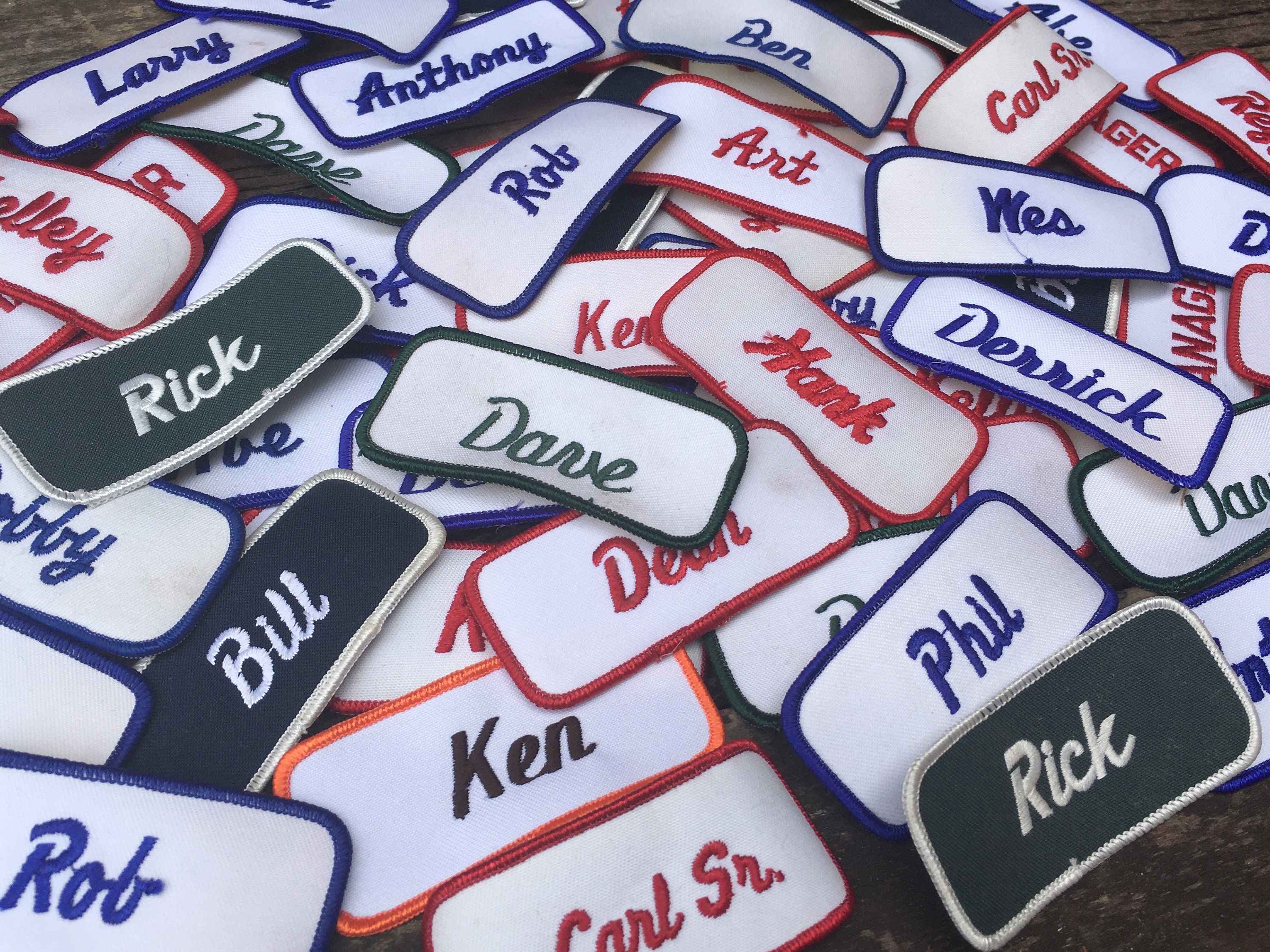 Retro Embroidered Name Patch, Personalised Patches