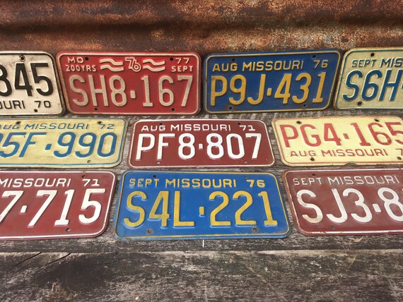Missouri Choice of License Plate Vintage License Plate 1970 | Etsy