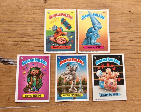 Garbage Pail Kids Card Choice Pat Splat, Thick Vic, Hippie Skippy