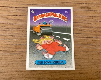 Vintage Garbage Pail Kids Card Run Down Rhoda 31a Original Series 1 Card Vintage GPK Sticker Cards Topps 1st Series Trading Card 1985 T