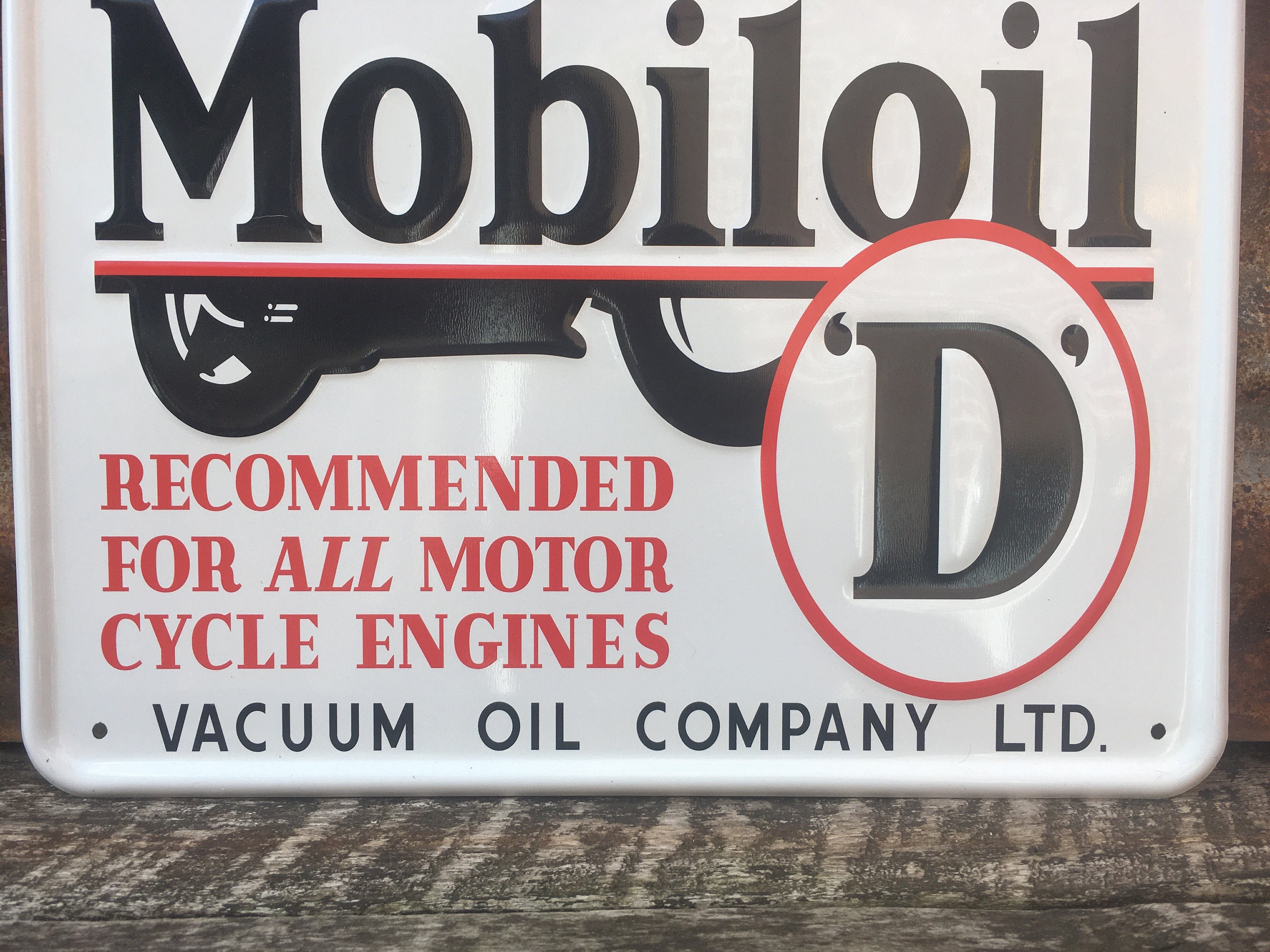 MOBILOIL看板 Reproduction Sign Mobiloil Gargoyle Mobil Oil 15x15 Inch
