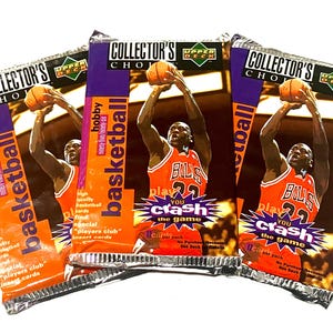 Authentic Vintage Basketball Card Packs Upper Deck NBA 1995 1996 Packs Of Trading Cards Unopened Card Packs 90s Jordan Foil Pack 1990s