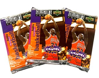 Authentic 1995 1996 Vintage Basketball Card Packs Upper Deck Hobby NBA Packs Of Trading Cards Unopened Card Packs 90s Jordan Foil Pack 1990s