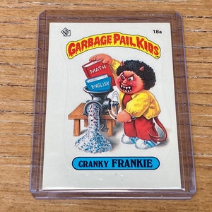 Vintage Garbage Pail Kids Card Cranky Frankie 18a Original Series 1 Card Vintage GPK Sticker Cards Topps 1st Series Trading Card 1985 Y