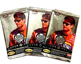 Vintage NASCAR Racing Trading Card Packs Upper Deck Road to the Cup Unopened Pack of Cards 1996 Race Cars 12 Cards per Pack