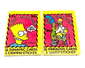 1990 the Simpsons Topps Wax Pack Authentic | Price for 1 Pack - Etsy