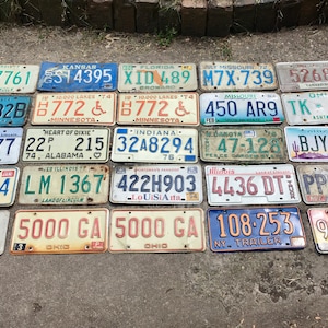 License Plates Vintage Florida, Alabama, New York, Ohio, Kansas, Missouri, Indiana, Metal Old License Plates E