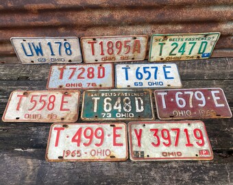 Choice Of Ohio License Plate 1969, 1968, 1974, 1970, 1973, 1962, 1965 OH Authentic License  Plate  Number Tag Metal B