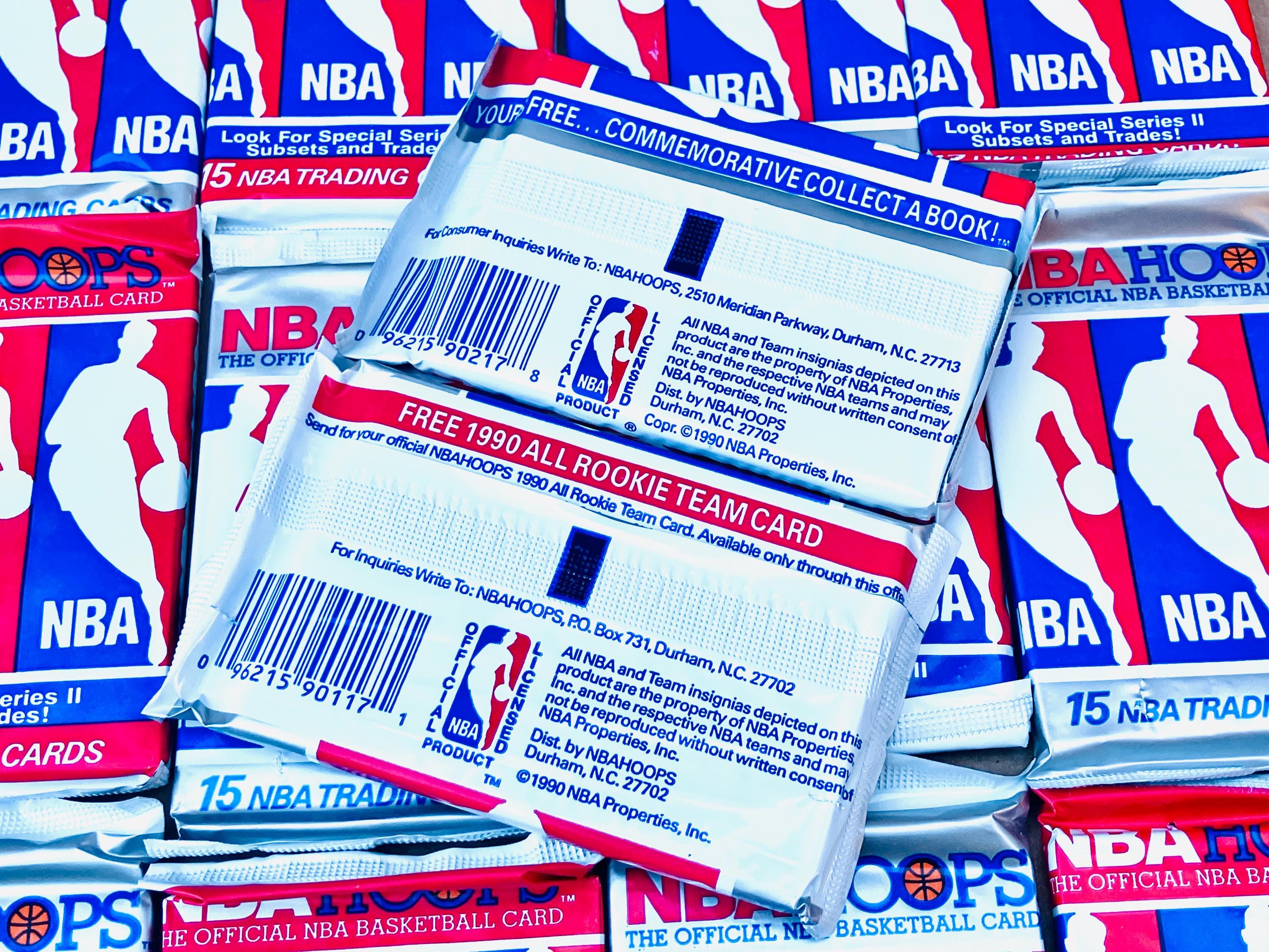 Price per Pack (1) Vintage Basketball Card Pack NBA Hoops 1990 