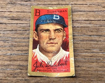 Vintage Baseball Card Jacob Daubert Brooklyn T205 Cigarette Tobacco Card Fantasy Reprint NOT Original Hand Aged Distressed Dead Ball Era