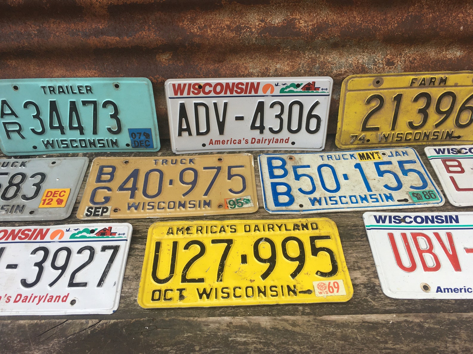 Choice of Wisconsin License Plate Truck 1969 1995 1986 Farm Etsy