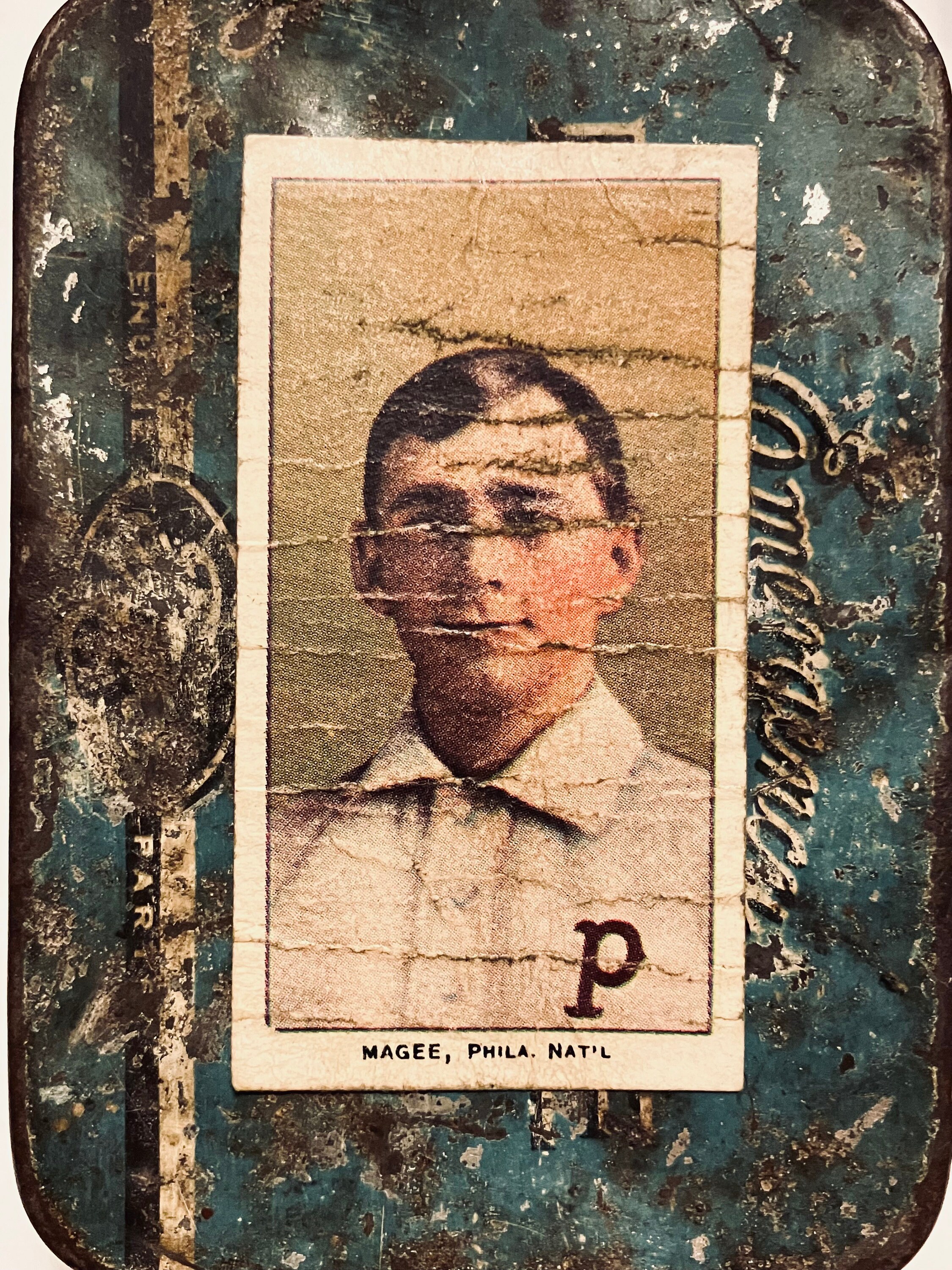 sherry magie tobacco card Vintage Baseball Card Sherry Magee Philadelphia T206 Piedmont Tobacco Card  Fantasy Reprint NOT Original Hand Aged Distressed Dead Ball Era