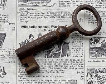 Authentic Antique Key 3 1/4 Inch Metal Barrel Key Vintage Key Skeleton Key Authentic 1800s Era Antique Vintage Key Old Key Jewelry S