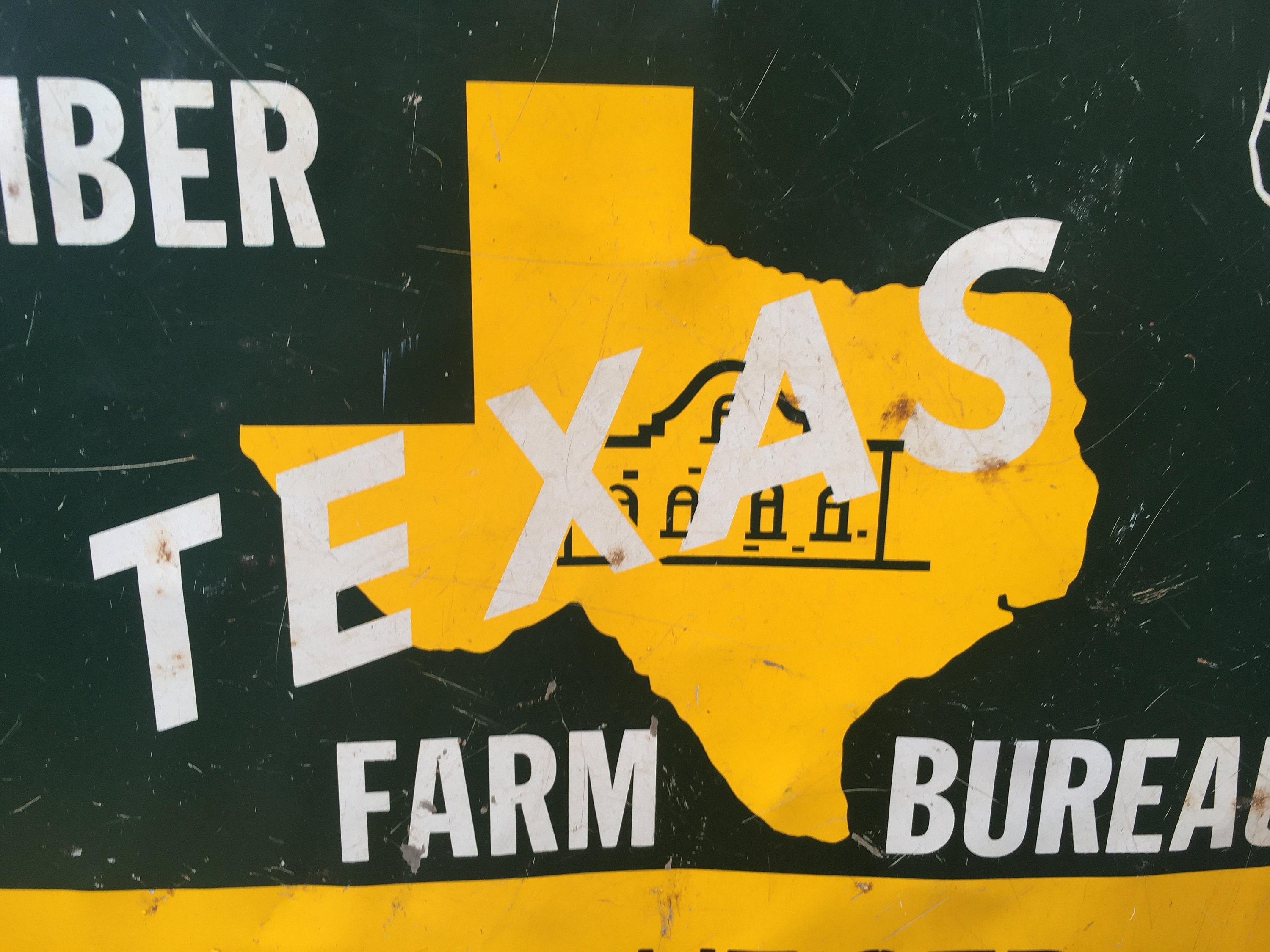 Original Vintage Metal Sign Texas Farm Bureau Sign Gusie