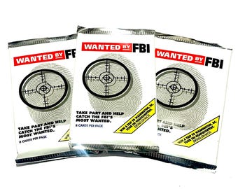Rare Wanted by the FBI Pack of Cards Vintage Trading Cards Pack 1993 Foil Pack Criminal Mugshots True Crime