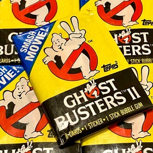 Vintage Ghostbusters 2 Trading Cards Pack of Trading Cards Topps 8 Cards and 1 Stick of Bubble Gum Movie Cards 1989