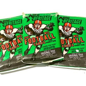 2001 Topps Heritage Football Cards Vintage Pack of Football Cards Unopened Sealed Pack of Cards NFL Randomly Inserted 1956 Cards!