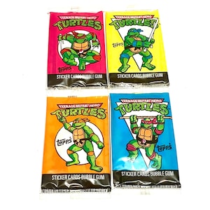 Vintage Teenage Mutant Ninja Turtle Cards Original Made in Ireland Teenage Mutant Hero 1990 Unopened Packs of Cards 1980s 1990s TMNT Topps