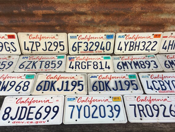 Vintage California Blue On White License Plate – Real, Authentic, Expired