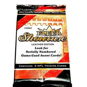 Vintage Football Cards 2003 Fleer Showcase Leather Edition Game Used Avant Cards NFL Unopened Sealed Pack of Cards National Football League