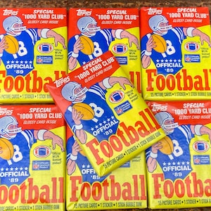 Original Vintage Football Cards Topps 1989 NFL Pack Of Cards Unopened Pack of Cards 90s Pack 1990s Nostalgic National Football League