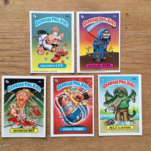 Garbage Pail Kids Card Choice Bruised Lee, Grim Jim, Distorted Dot, Punchy Perry, Ali Gator Series 3 Vintage Topps 3rd Series 1986
