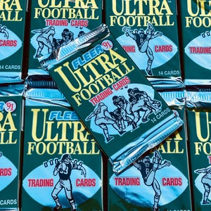 Original Vintage Football Cards Fleer Ultra 1991 NFL Pack Of Cards Unopened Pack of Cards 90s Pack 1990s Nostalgic National Football League