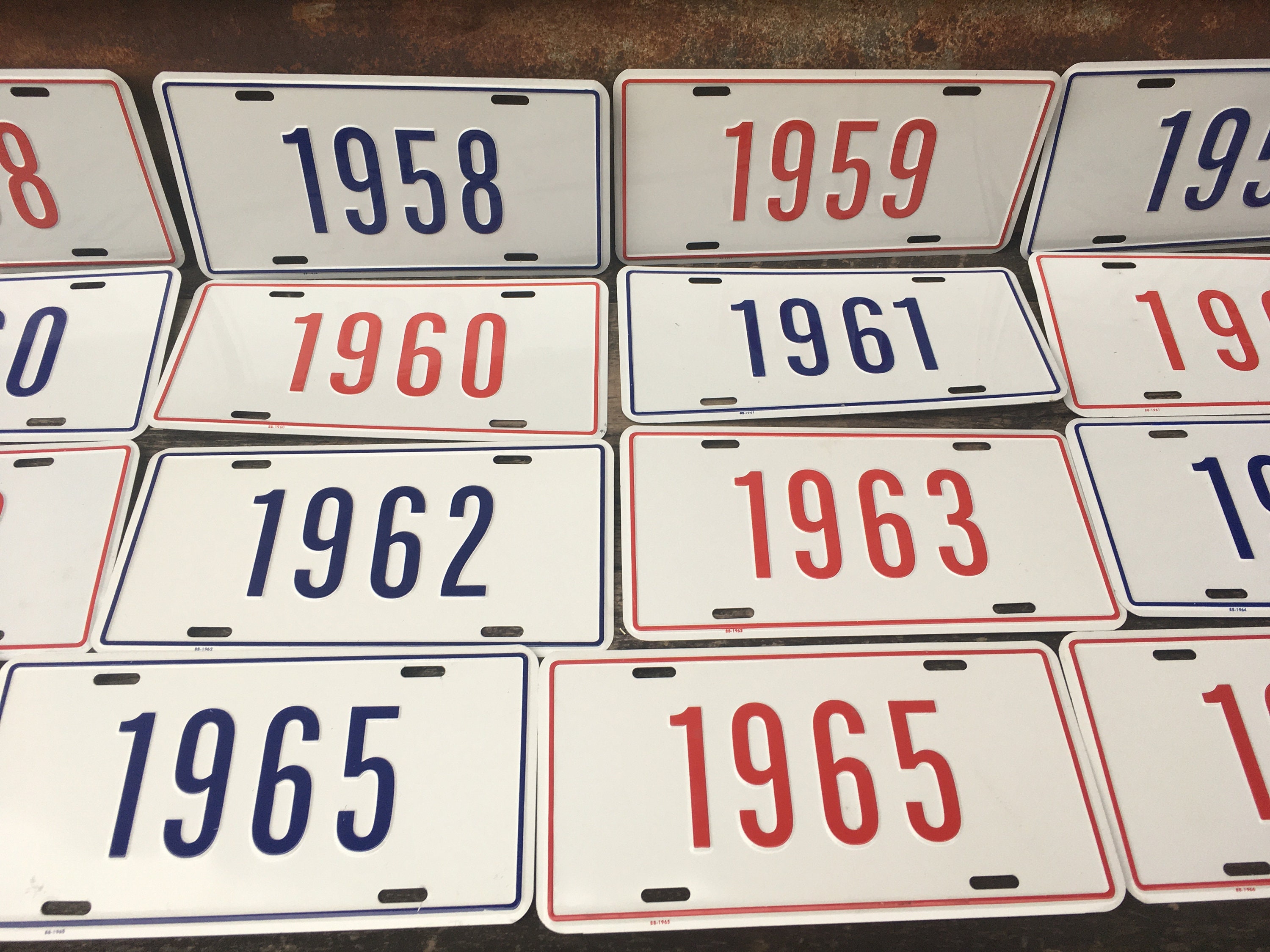 Choice of Plate Year 1958 1959 1960 1961 1962 1963 1964 1965 1966