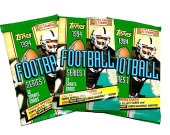 Vintage Football Cards Topps 1994 Series 1 NFL Pack Of Cards Unopened Sealed Pack of Cards 90s Pack 1990s Nostalgic National Football League