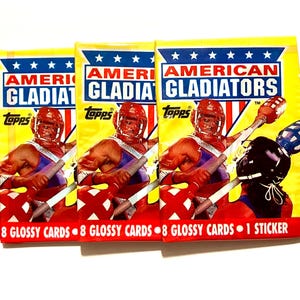 Vintage American Gladiators Trading Cards Topps Card Vintage Cards 1991 Unopened Pack Cards 90s Pack 1990s Wax Packs