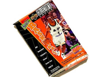 Authentic Vintage Basketball Card Packs Upper Deck NBA 1996 1997 Seasons Series 2 Unopened Card Packs 90s Foil Pack 1990s