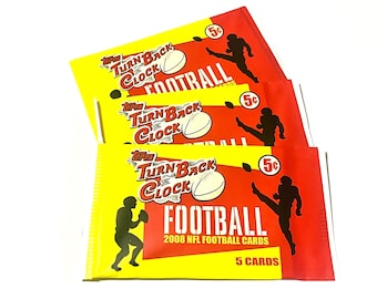 Topps Football Cards Pack of Football Cards Unopened Sealed Pack of Cards NFL Official Turn Back The Clock! 5 Cards per Pack
