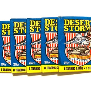 5 Packs of Vintage Desert Storm Cards Pack of Cards War Military Vintage Cards 1991 Unopened Pack Cards 80s Wax Pack 1980s 1990s Topps